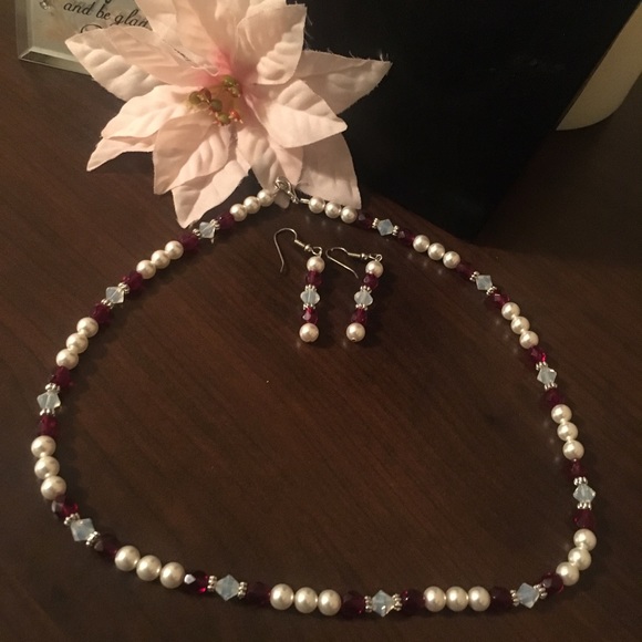 One of a kind handmade Necklace and Earring Set!! - Picture 3 of 3